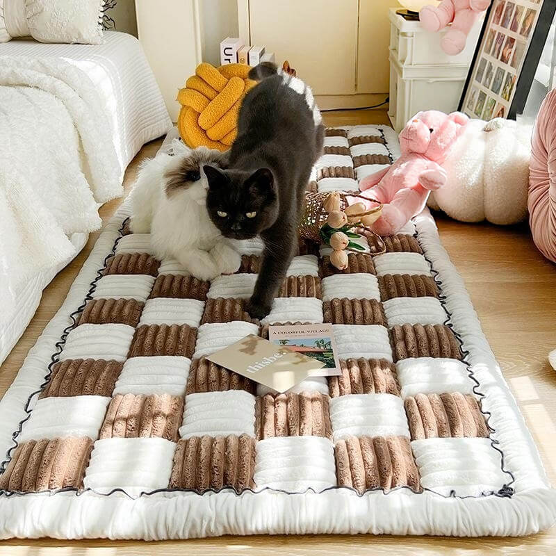 Large Plaid Square Pet Mat Bed Couch Cover
